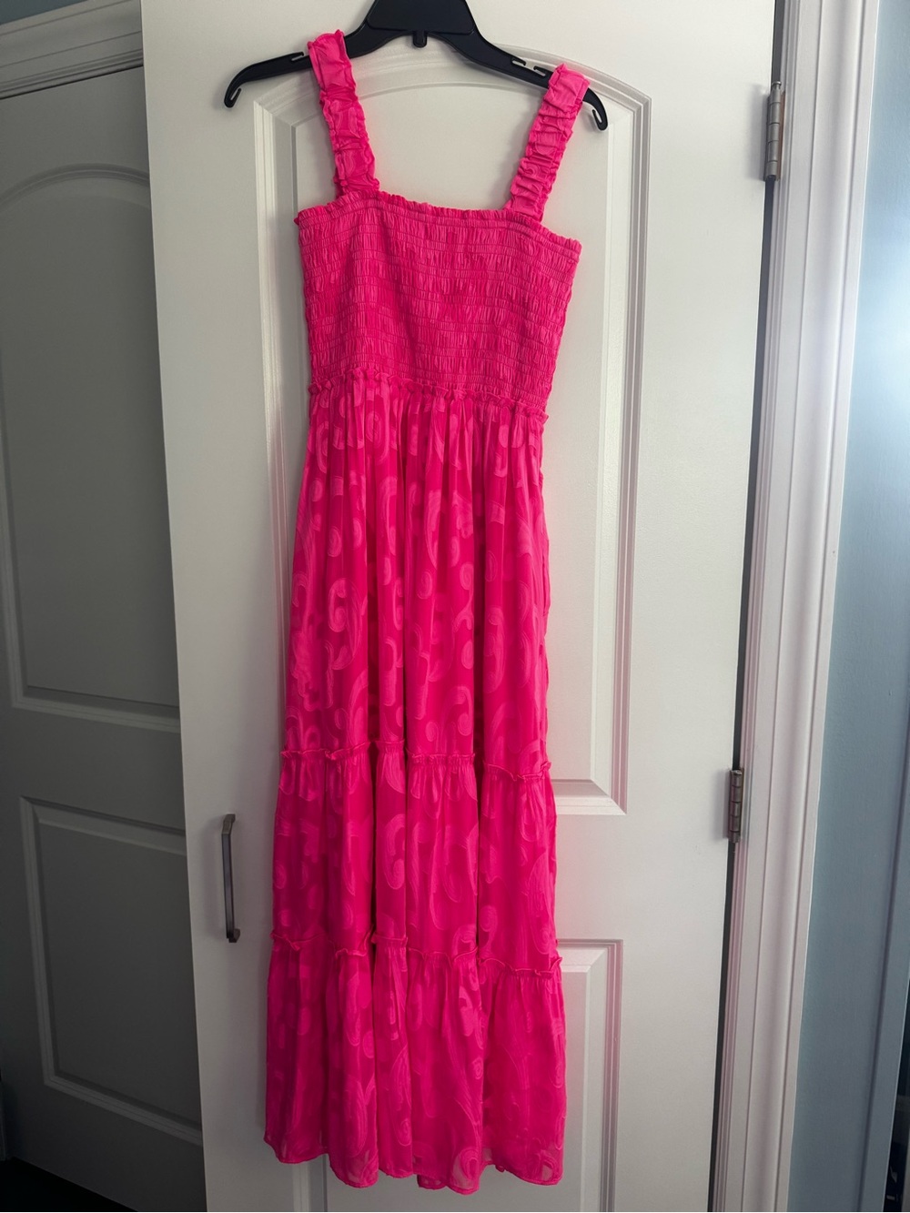 Lilly Pulitzer Hot Pink Tiered Maxi Sundress